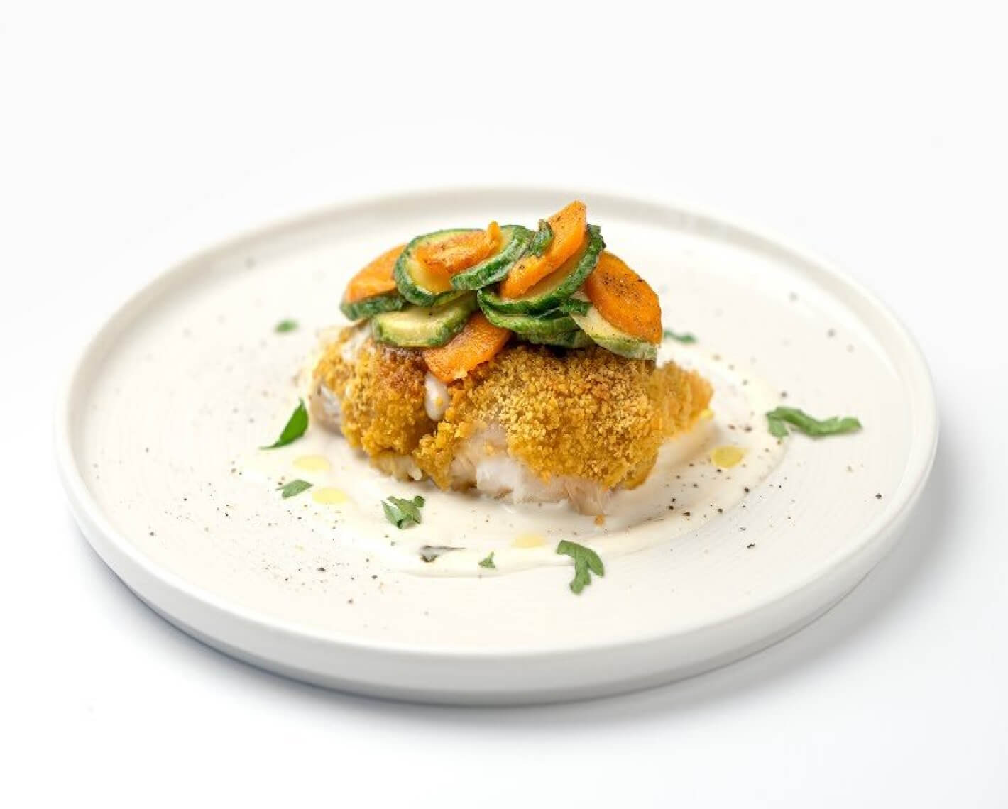 Cordon bleu di merluzzo con verdure e salsa aioli