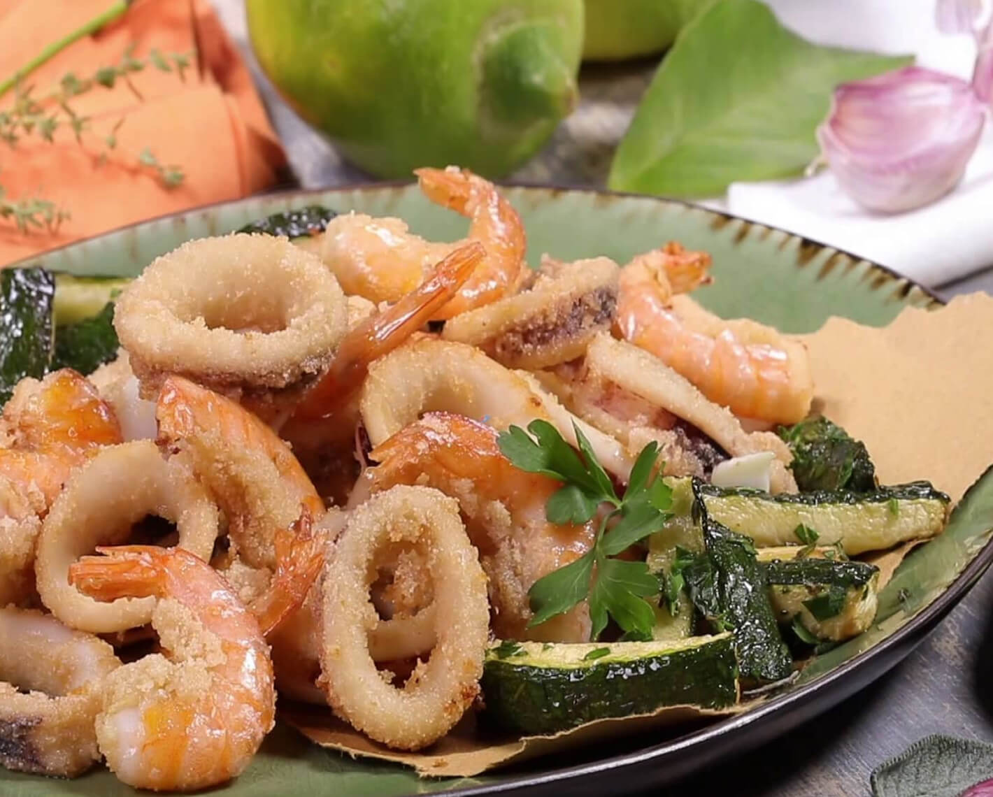 Fritto misto all’Italiana con zucchine in carpione